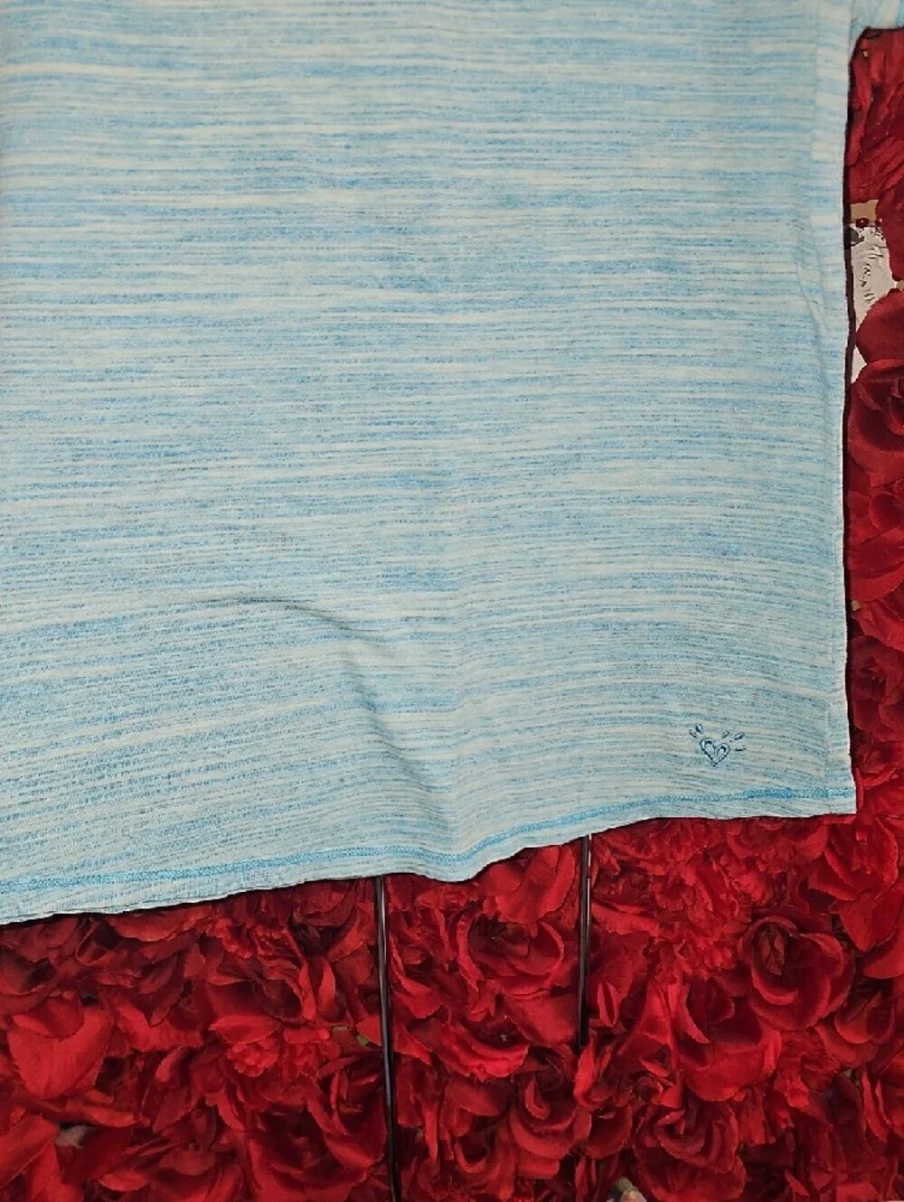 Justice Light Blue Heathered V-Neck Tee Size 12